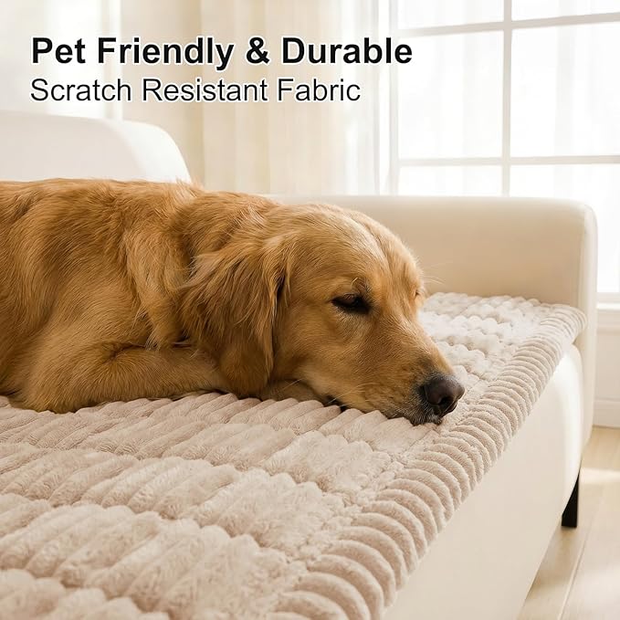 Smiry Couch Cover for Dogs Washable, Non Slip Fuzzy Pet Couch Covers for 3 - Image 3