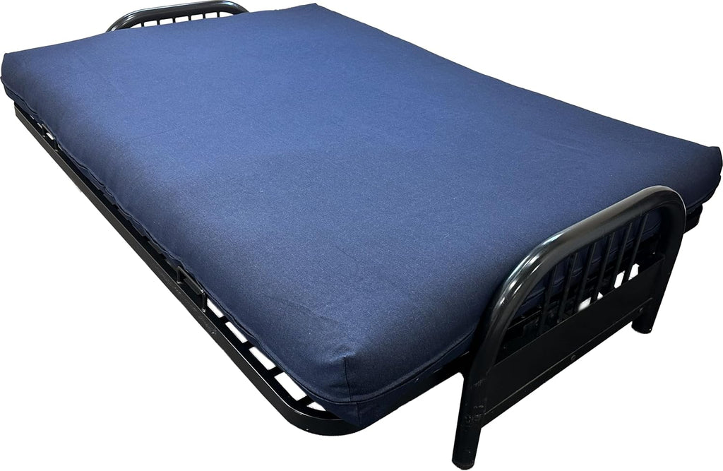 D&D Futon Furniture Real Denim Jean Full Size Futon Mattress Cover, Thick and Durable Dark Blue Denim.