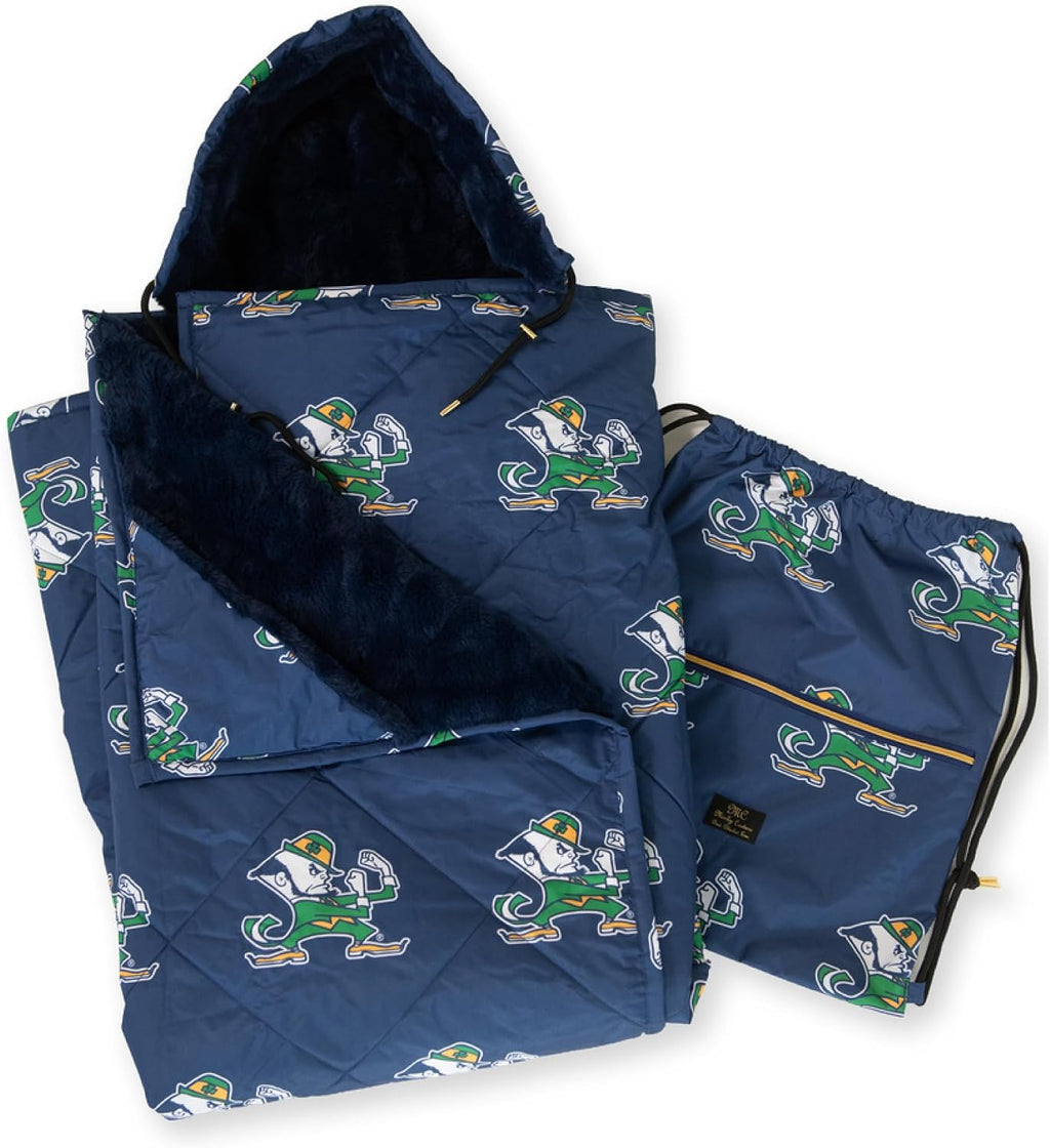 Hooded Stadium Everywhere Blanket, Notre Dame Fighting Irish | Extra Plush Blanket Featuring Your Favorite College Team, Cozy, Durable and Machine-Washable, Great for Game Day or Gifting