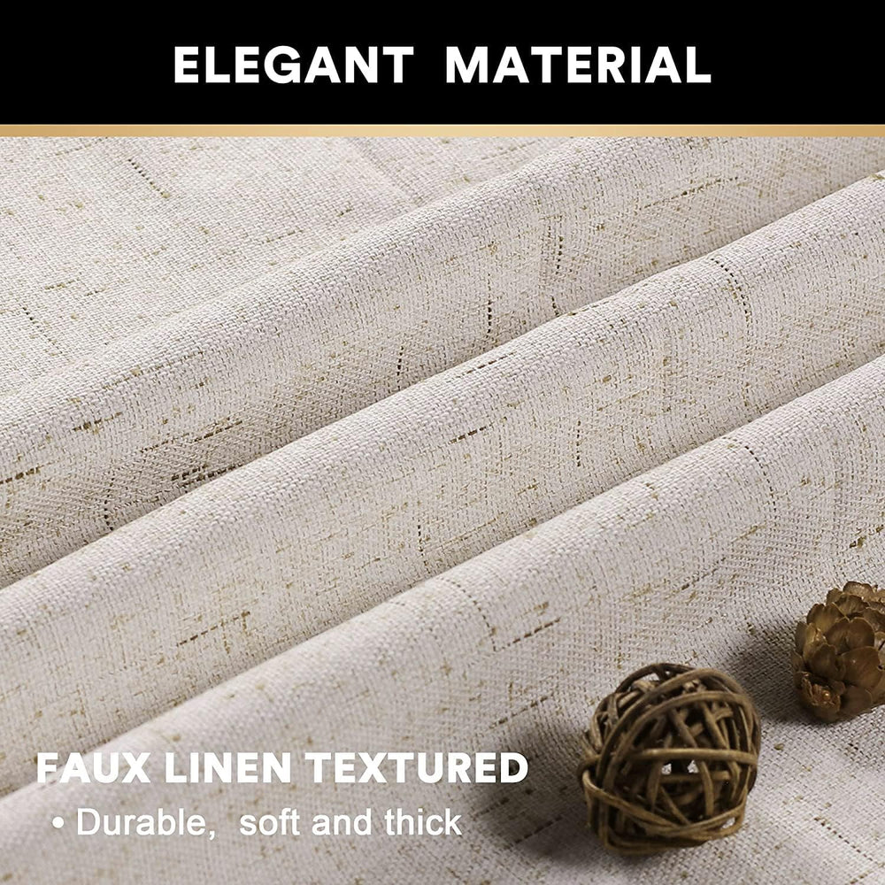 Blackout Curtains 84 Inches Long Faux Linen Look Curtains for Sliding Glass D...