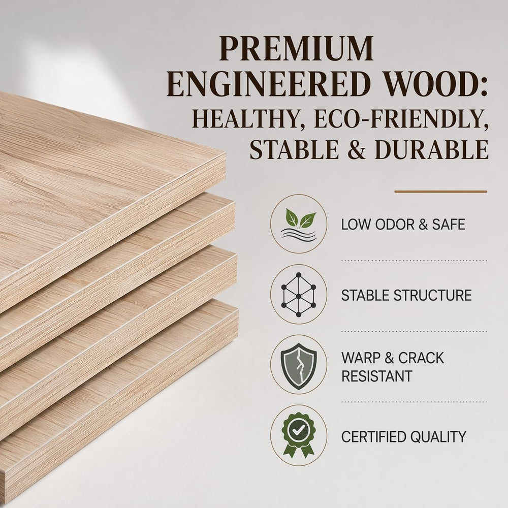 XIAO WEI Queen Wood Platform Bed Frame, Tool-Free Bed Frame, Natural