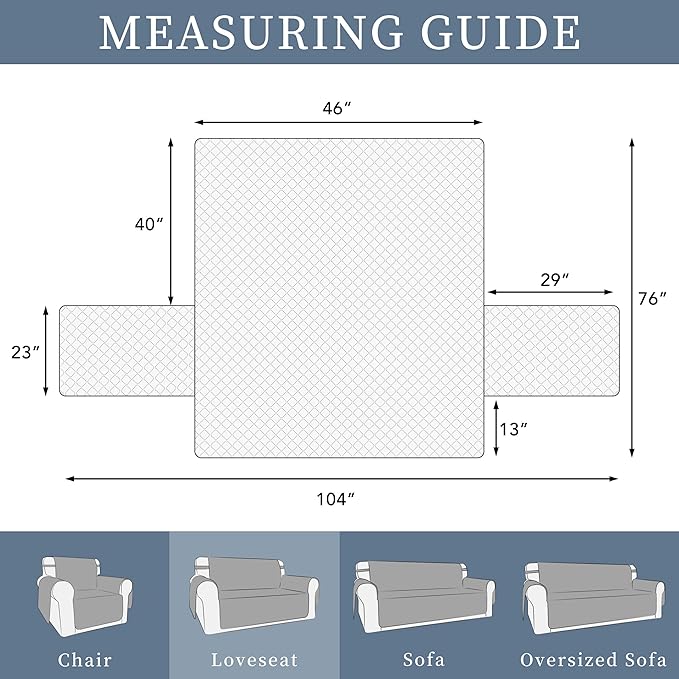 ISSUNTEX Double Protection 100% Waterproof Loveseat Sofa Covers - Image 6