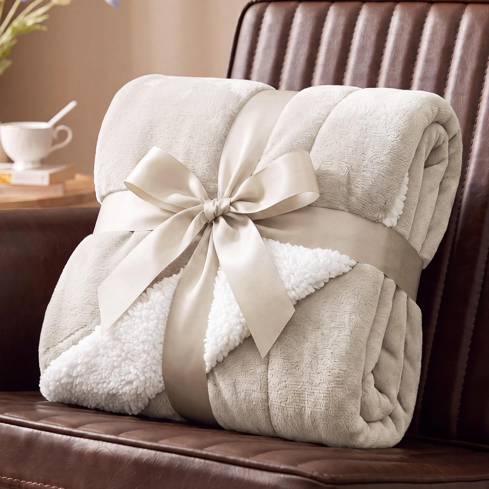 Bedsure GentleSoft Sherpa Fleece Twin Size Blanket for Couch, Non-Heated, Thi...
