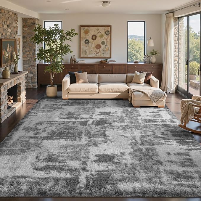 9x12 Ft Extra Large Shag Rugs for Living Room, Ultra Soft Fluffy Furry Area by Cuzwlovita