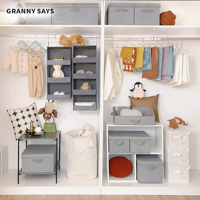 GRANNY SAYS 3-Shelf Hanging Closet Organizer and Storage, Collapsible Hanging - Image 9