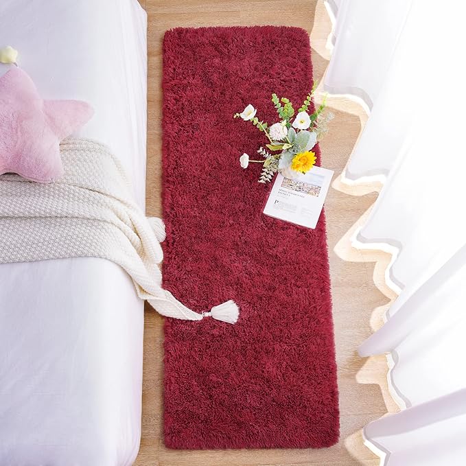 Chicrug Soft Runner Rug for Bedroom Living Room Plush Fluffy Rugs 2x6 Feet - Image 4