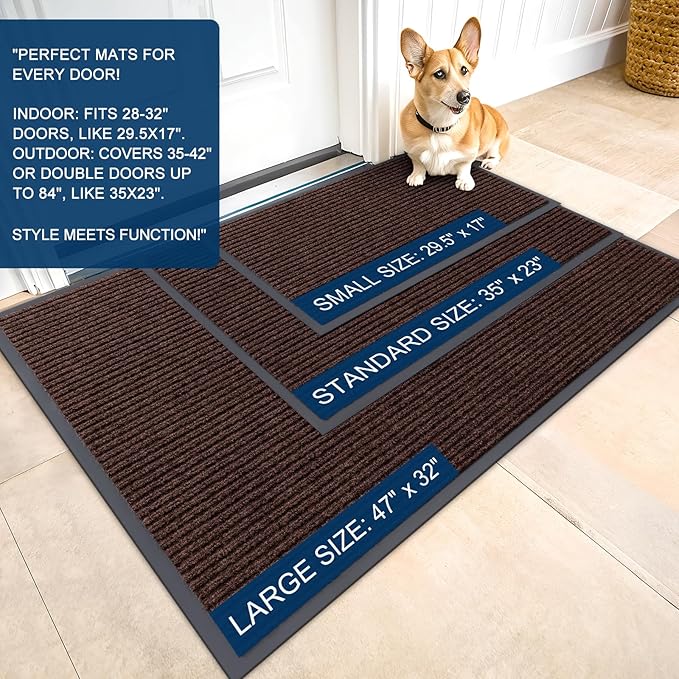 OLANLY Front Door Mat Indoor Outdoor Entrance, Waterproof Heavy Duty Doormat ...