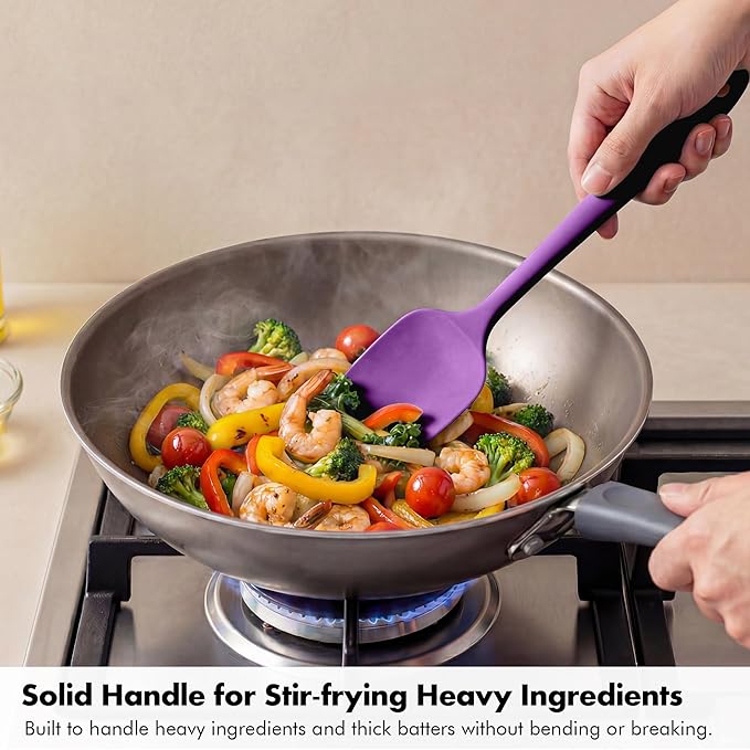 Silicone Spoonula Set: 600ºF Heat Resistant Food Grade Cooking Baking Utensils - Image 5