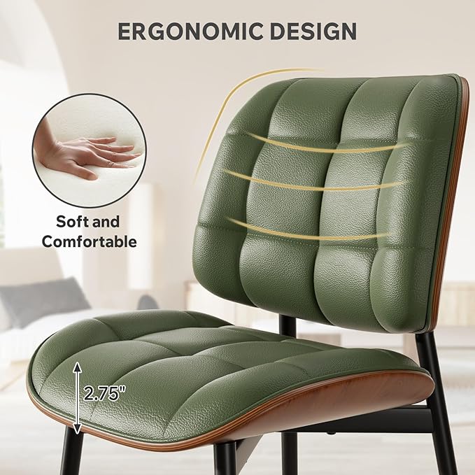 Dining Chairs Set of 8, Mid Century Modern Dining Room Chair, Upholstered Fau...