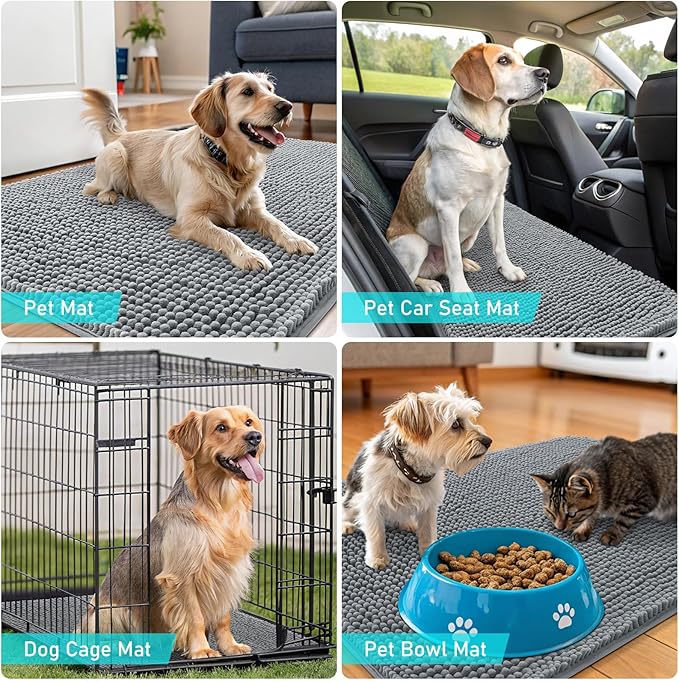 OLANLY Dog Door Mat for Muddy Paws 34x21, Absorbs Moisture and Dirt, Absorbent - Image 7