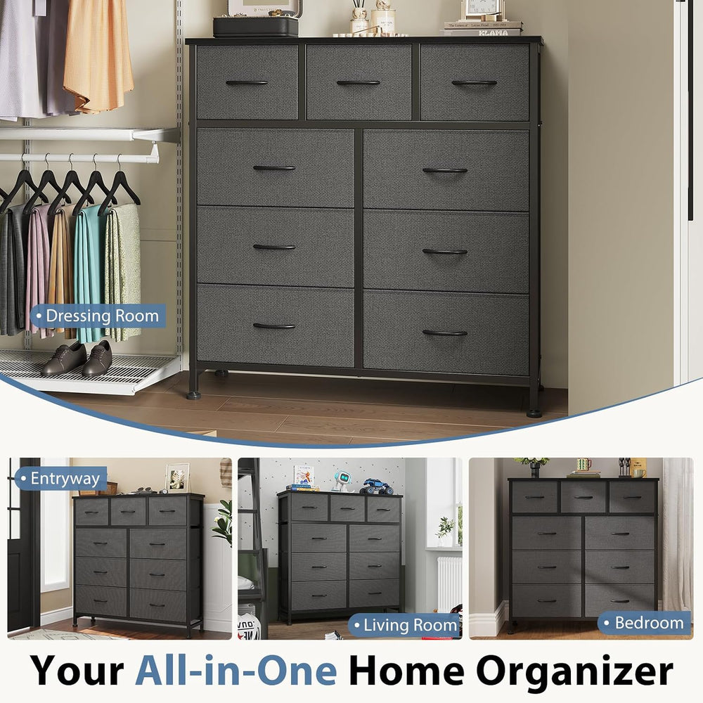 DUMOS 9 Drawer Dresser for Bedroom, Storage Organizer Chest of Drawers