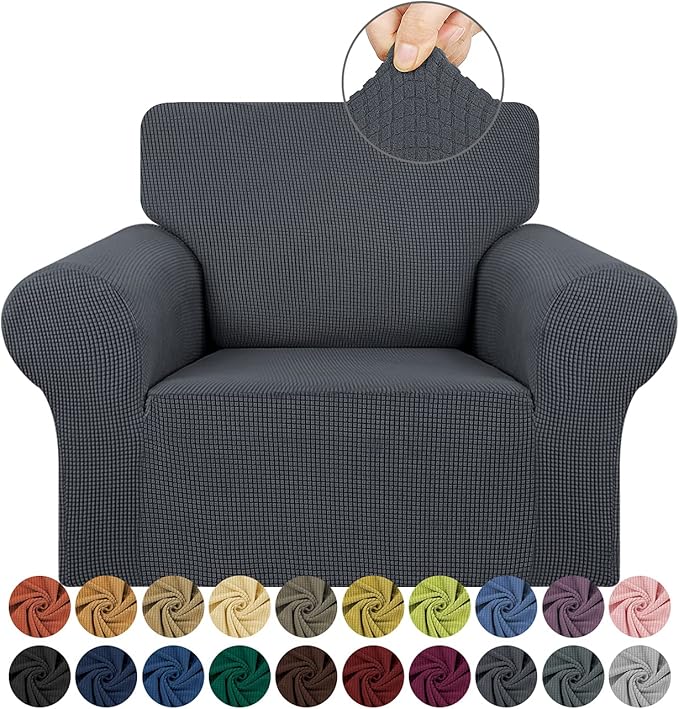 KEKUOU Stretch Single Sofa Slipcover 1 Piece Couch Sofa Cover Furniture by KEKUOU