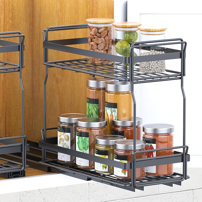 Pull Out Spice Rack Organizer for Inside Kitchen Cabinets, Heavy Duty Slide Out - Image 9