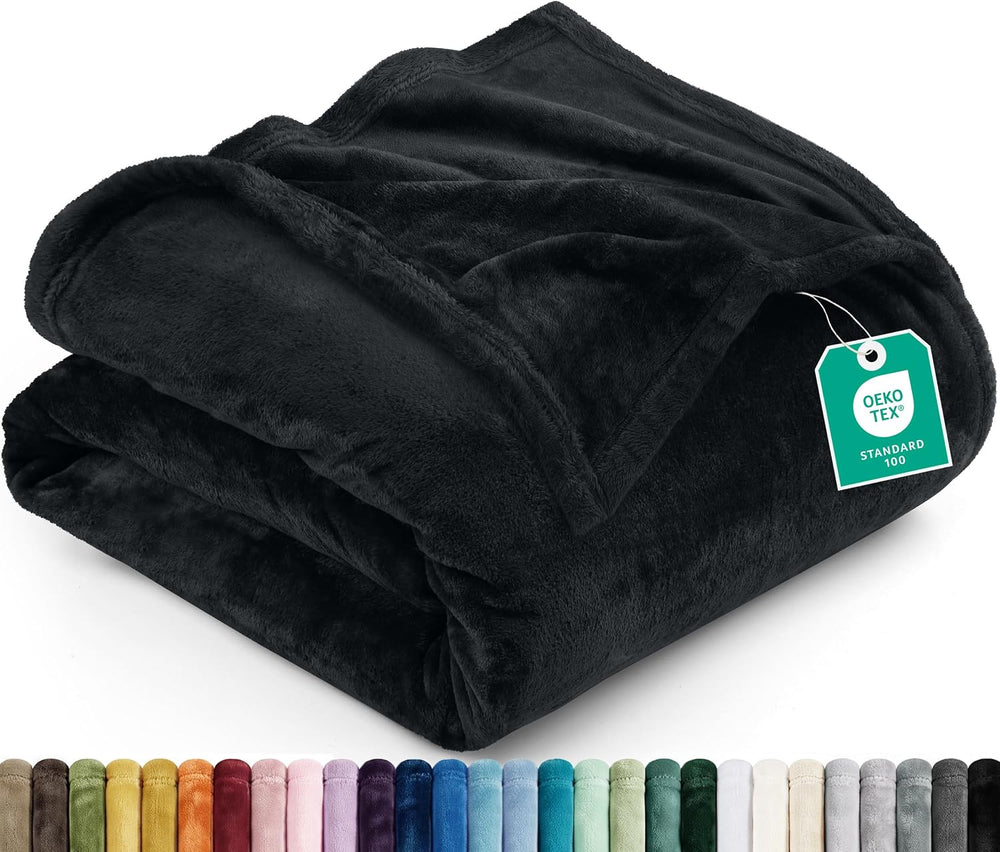 Utopia Bedding Fleece Bed Blanket California King Size Black (102x96 Inch)