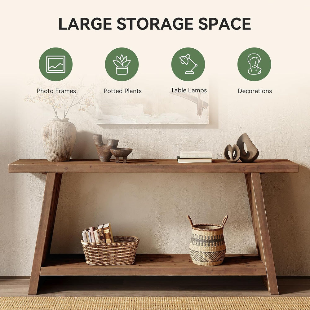 70.9'' Solid Wood Console Table, Narrow Long Sofa Table Behind Couch ...