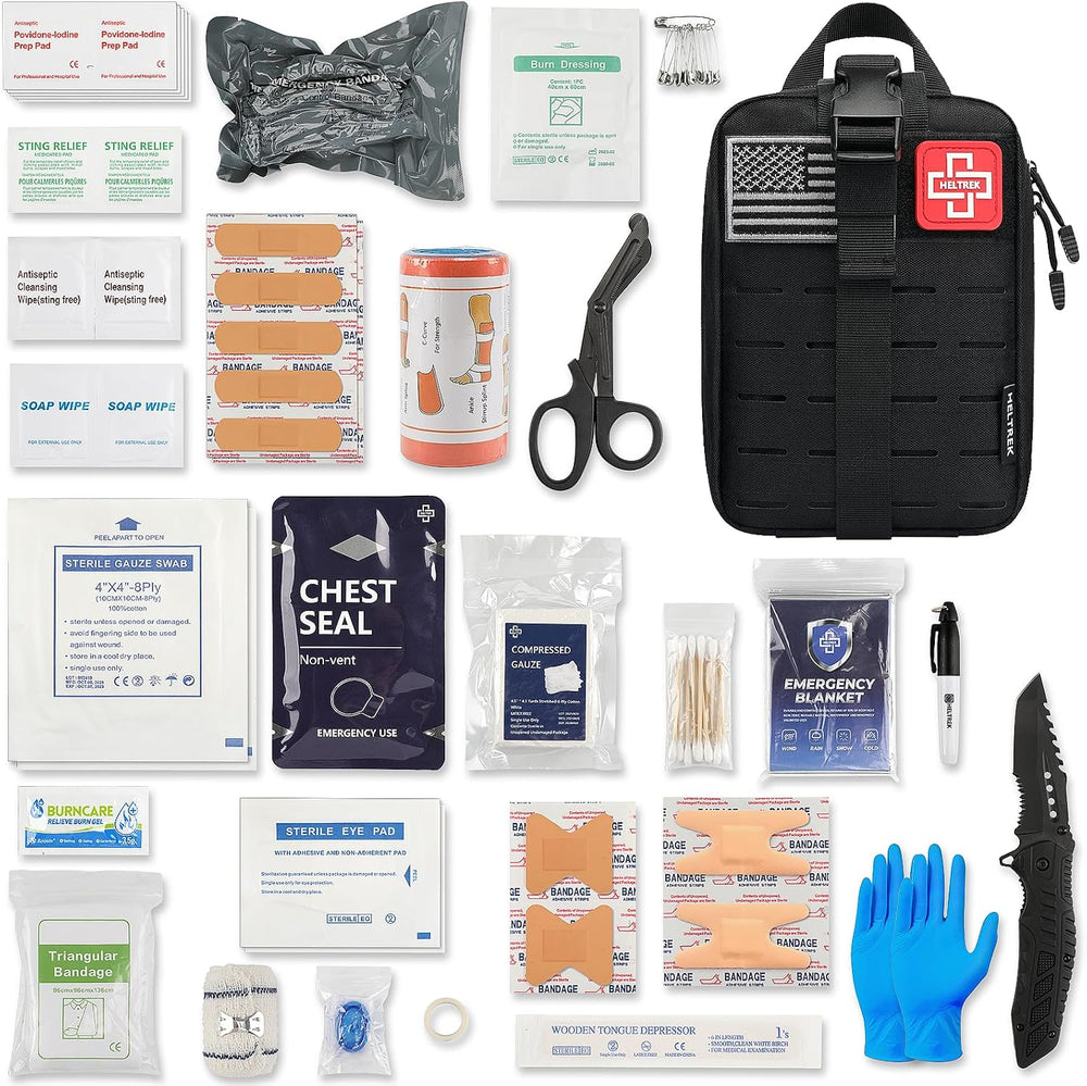 Trauma First Aid Kit, Compact Tactical IFAK Emergency Survival Kits Hemostati...