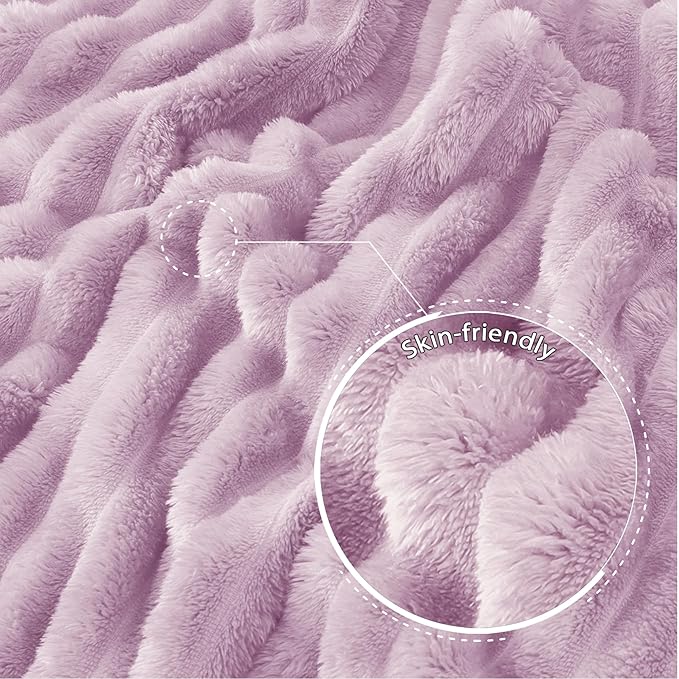 Exclusivo Mezcla Twin Size Flannel Fleece Blanket, Super Soft Striped Jacquard - Image 5