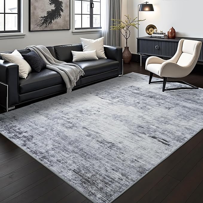 Toneed Abstract Area Rug 8x10 Modern Washable Rug Soft Non Slip Rug Low Pile by Toneed