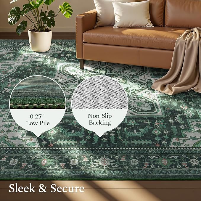 Rugflix 3x5 Area Rugs for Living Room, Machine Washable Rug Non Slip Stain - Image 4