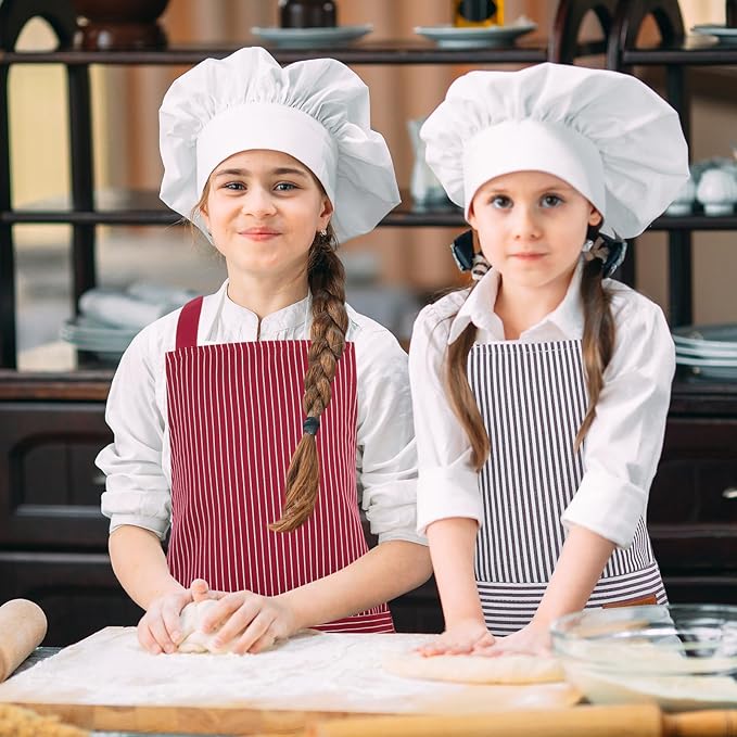 2 Pack Stripes Kids Apron, Kids Cooking Aprons - Image 6