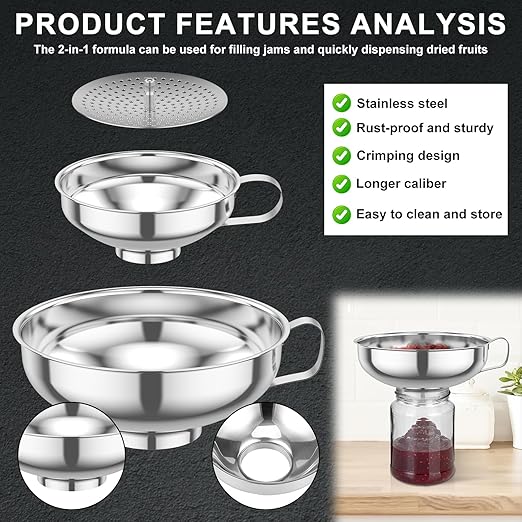 12 Piece Stainless Steel Canning Funnel Set - Image 4
