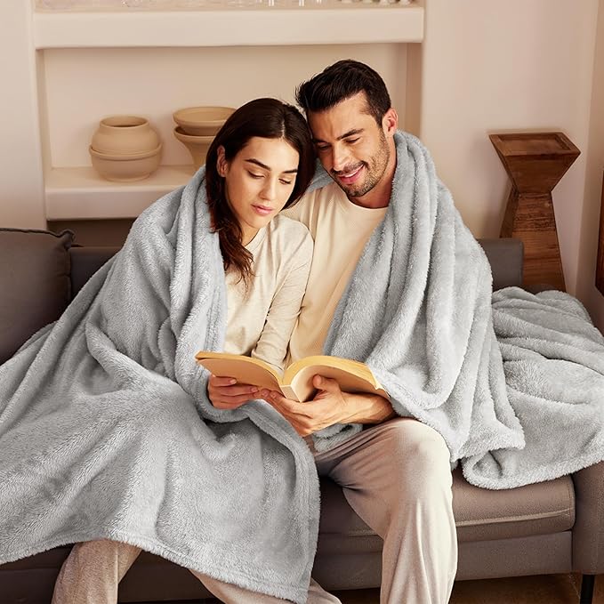 Exclusivo Mezcla Plush Fuzzy Fleece Bed Blanket King Size, Super Soft, Fluffy - Image 2