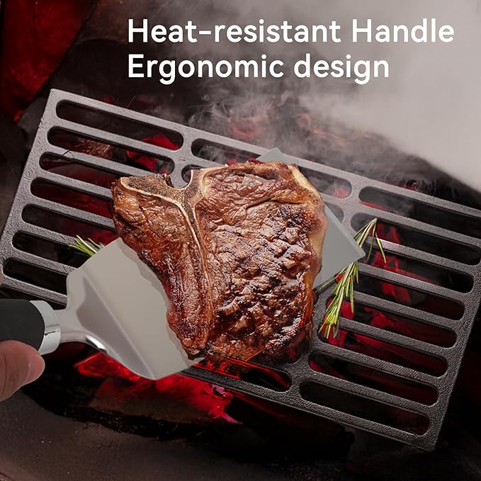 Metal Spatula for Cast Iron Skillet Grill & BBQ, Flat Top Griddle Spatulas for - Image 2