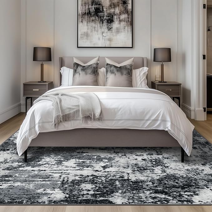Washable Area Rugs 5'x8' Non-Slip Modern Abstract Soft - Image 3