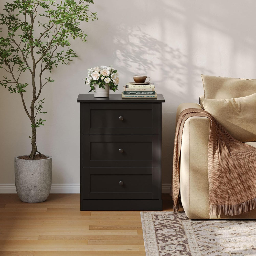 wanan Dresser for Bedroom Set of 2, Black Modern 19'' Wide Wood Chest...