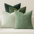 MIULEE Boho Farmhouse Sage Green Throw Pillow Covers 18x18 Inch Set of 4 by MIULEE