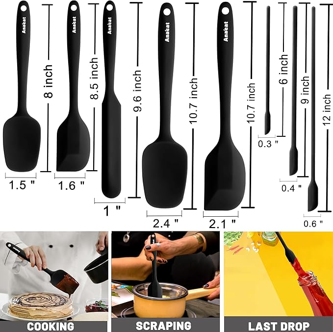 Anaeat Heat Resistant Silicone Spatula Set of 8 - Image 7