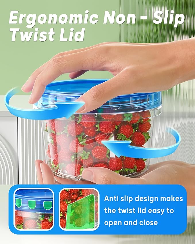 BiuLeon 6 Pack-17oz Freezer Storage Containers, Plastic Food Storage Containers - Image 3