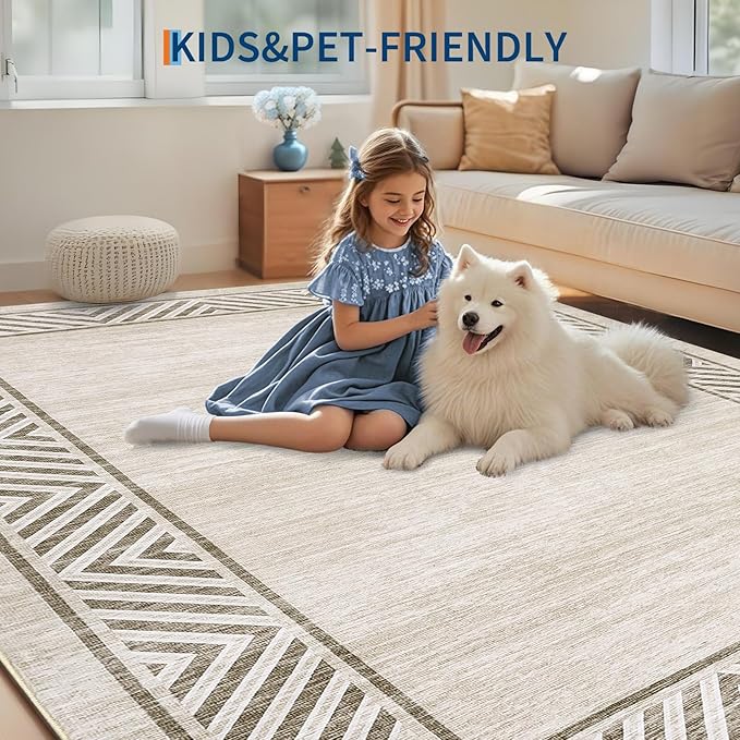 GarveeHome Washable Hallway Rug 2x6 Narrow Modern Bordered Floor Runner - Image 7