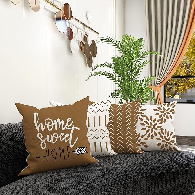 YCOLL Pillow Covers 20x20 Set of 4, Modern Sofa Throw Pillow Cover, Decorative - Image 2