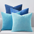 Topfinel Decorative Throw Pillow Covers Aque Teal Blue Series, Summer Corduroy by Topfinel
