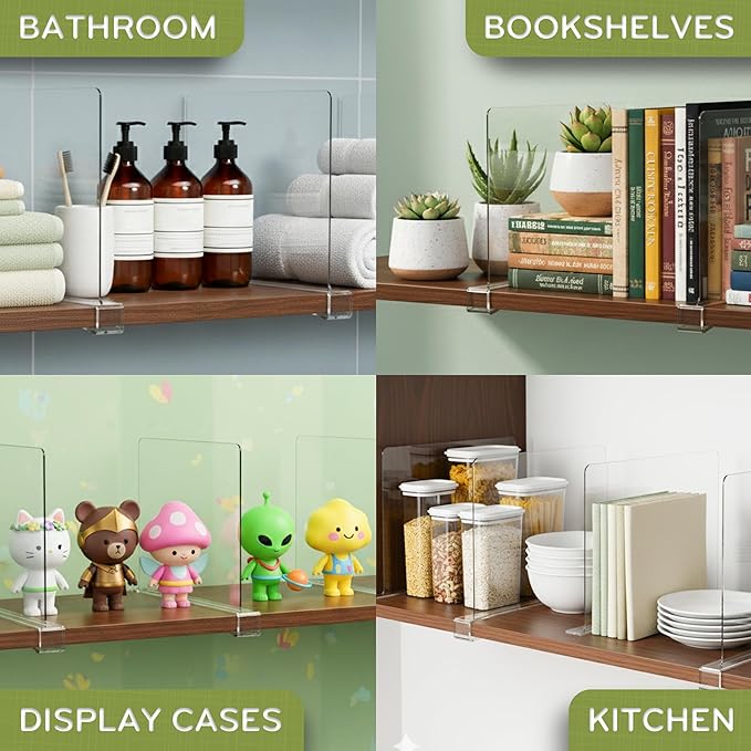 Acrylic Shelf Dividers for Closet Organization, and Books Organization - Image 7