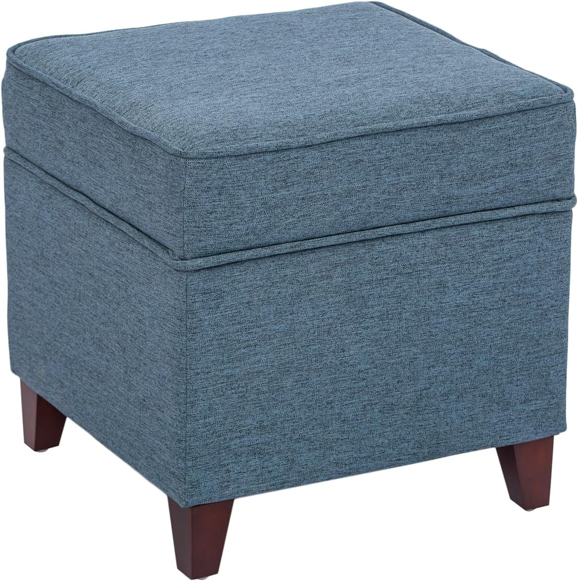adeco 17" square ottoman with storage, small blue, main product view