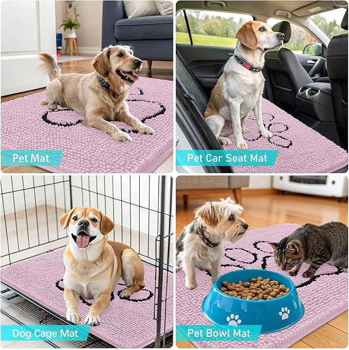 OLANLY Dog Door Mat for Muddy Paws 30x20, Paw Print Design, Absorbs Moisture - Image 7