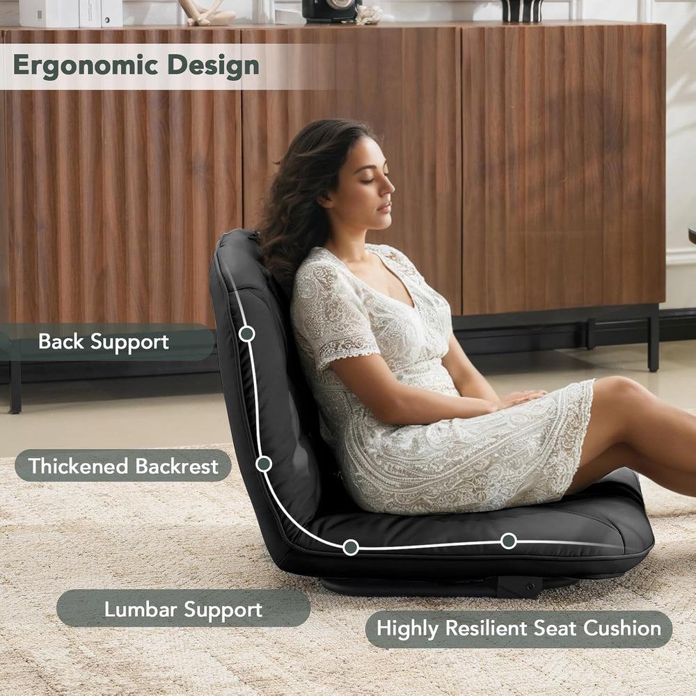 Furniliving 3 in 1 Folding Chair Foldable Floor Chair for Reading, Lounging &...