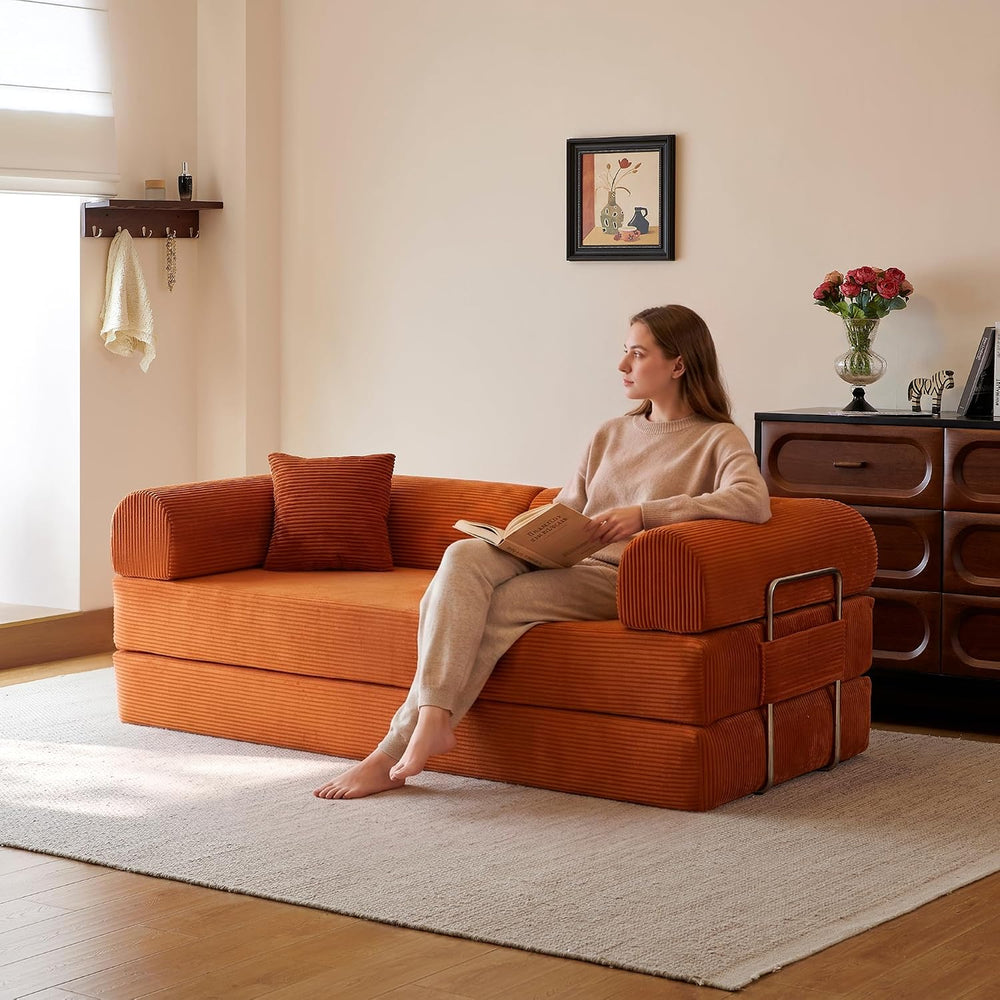 Eafurn 4-in-1 Boneless Convertible Sofa Bed, 79" Folding Mattress Couch ...