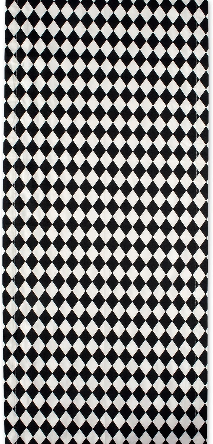 DII Halloween Tabletop, Harlequin Collection, Table Runner, 14x72, Black and ...