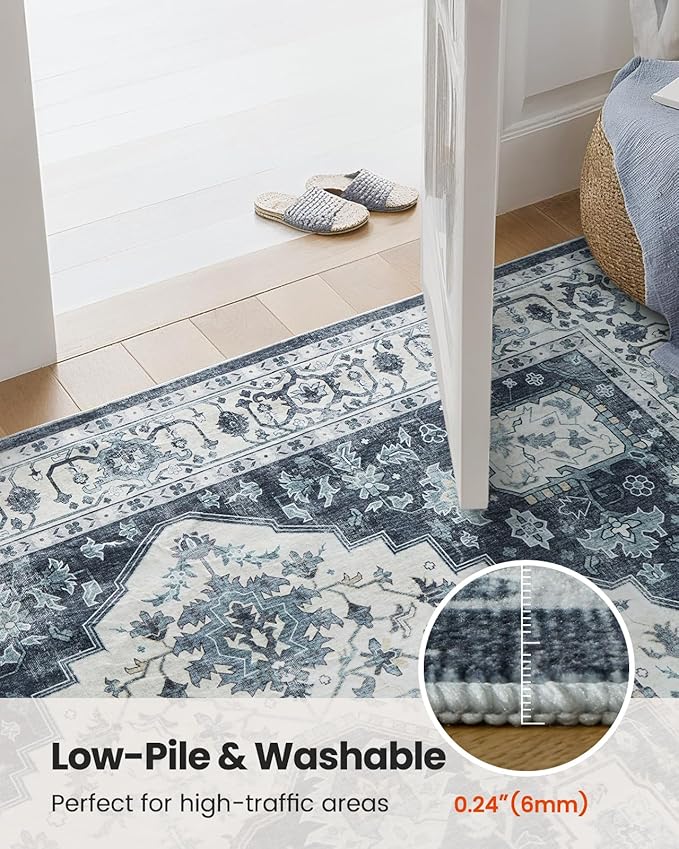 AMADA HOMEFURNISHING 9x12 Area Rug, Washable Low-Profile Large Area Rug - Image 6