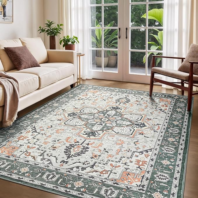 Rugflix 8x10 Area Rugs for Living Room, Washable Rug, Soft Low Pile Carpet - Image 6