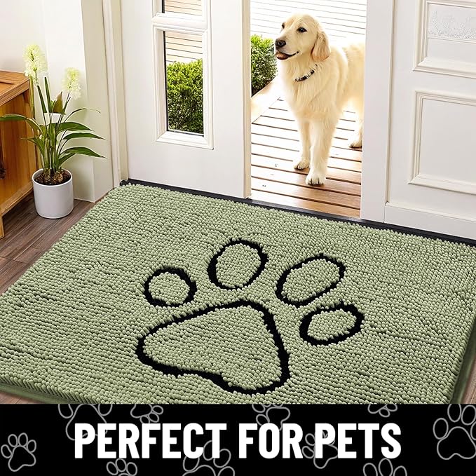 Smiry Dog Door Mat for Muddy Paws, Absorbent Dirt Trapper Non Slip Quick Dry - Image 7