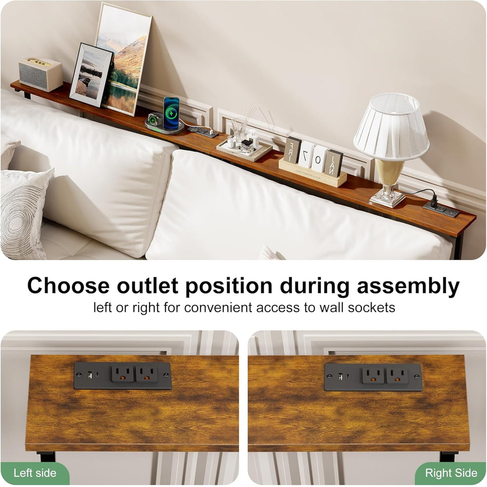 2 Pack 79" Behind Couch Table with Adjustable Height Narrow Console Sofa...