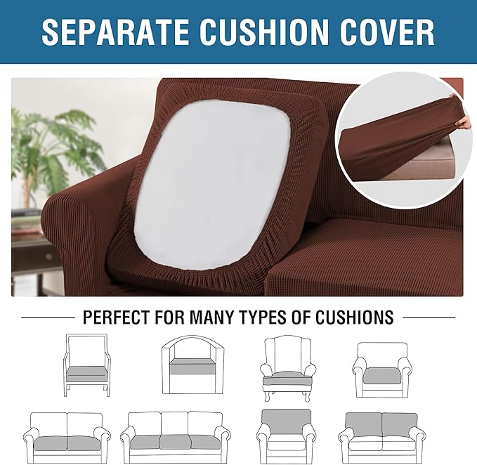 H.VERSAILTEX 4 Piece Stretch Sofa Covers - Image 5