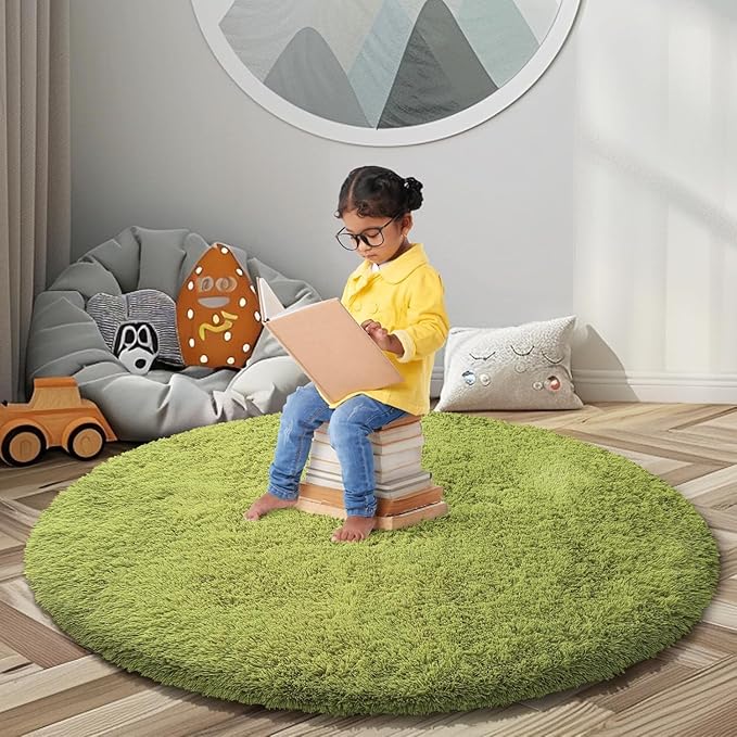 Super Soft Circle Rugs for Girls Princess Castle Toddlers Play Tent 3 Diameter by Junhejiamei