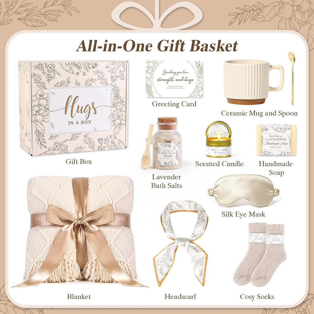 Get Well Soon Gifts Basket for Women, Care Package Post Surgery Gift Basket | Birthday to Women Mom Grandma, Spa Gifts Sympathy Christmas Gift Baskets for Woman