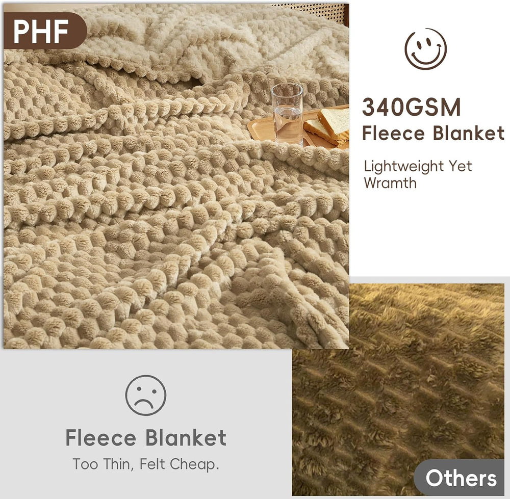 PHF Soft Fleece Blanket King Size, 340GSM Warm & Plush, 108"x90&quot...
