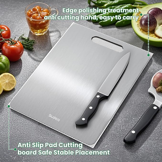 2 Pack Titanium Cutting Board - Image 4